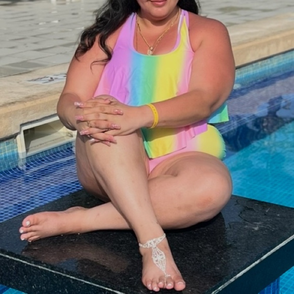 SHEIN Multicolor Ruffle Bikini